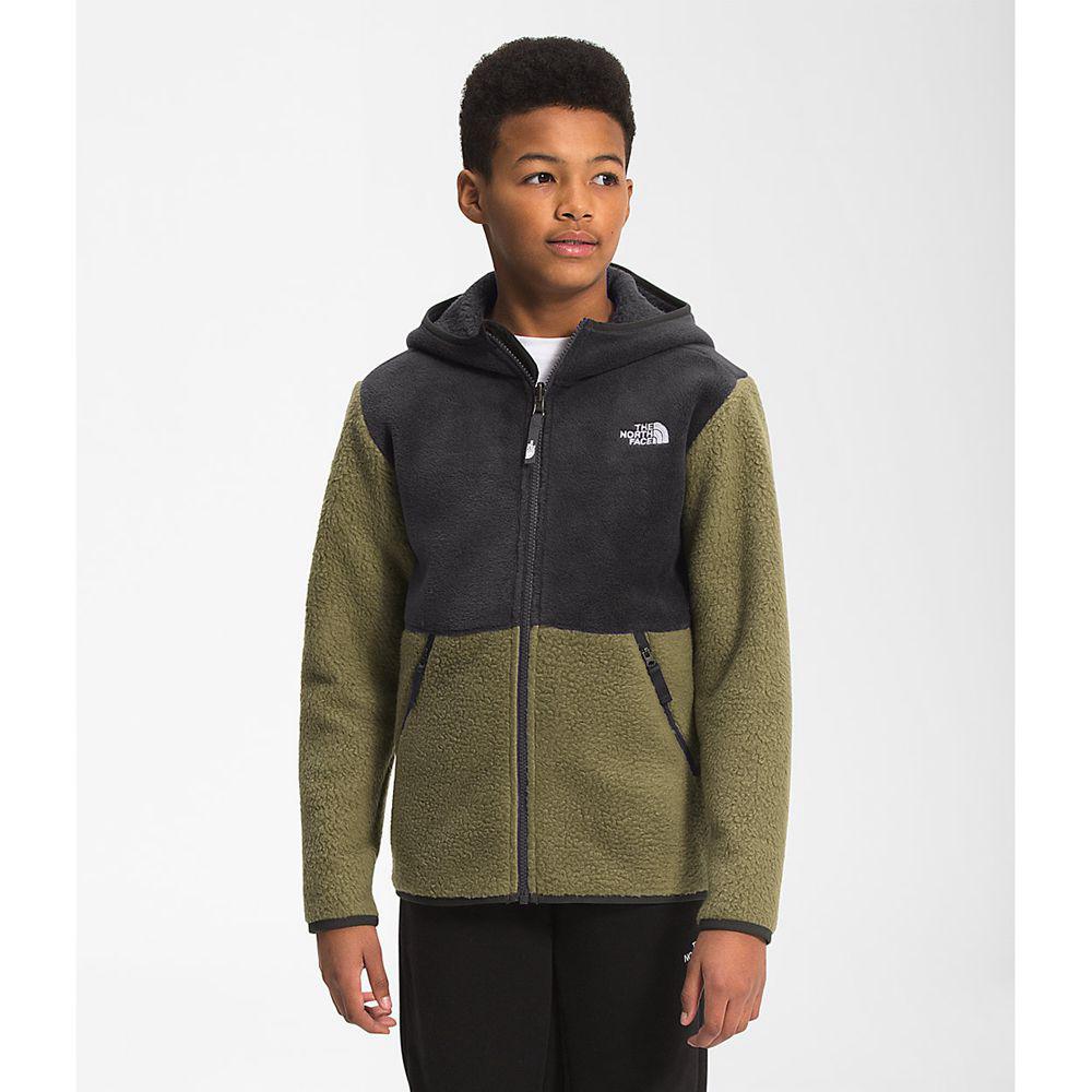 The North Face Forrest Full Zip Hooded Αγόρια Μπουφάν Fleece Full Zip - Ελιά Πρασινο (ZFHV35476)